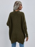 Women Spring Green Batwing Sleeve Solid Long Cardigans