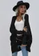 Women Spring Black Batwing Sleeve Long Cardigans