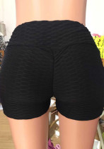 Women Summer Blue Drop-Crotch High Waist Solid Shorts