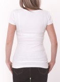 Women Summer White Sweet O-Neck Short Sleeves Printed T-Shirt
