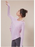 Women Spring Pink O-Neck Full Sleeves Yoga Shirt