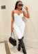 Women Summer White Sexy Strap Solid Skinny Jumpsuit