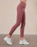 Women Summer Pink High Waist Solid Pocketed Yoga Leggings