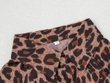 Mens Spring Casual Leopard Printed Long Sleeve holidays Shirt