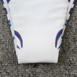 Women Blue Long Sleeve Sun-Protective Scoop Floral Print Two Piece Swimwear