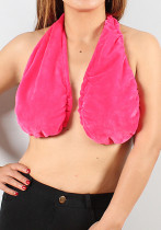 Women Spring Rose Halter wrap bath towel Top
