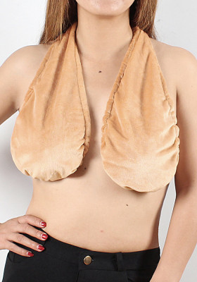 Women Spring Nude Halter wrap bath towel Top