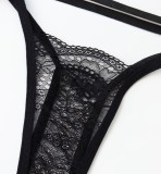 Women Black Lace Sexy Micro Bra and Garter Panty Plus Size Lingerie Set