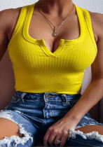 Women Summer Yellow Tank Tops