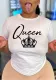 Summer White Casual O-Neck Short Sleeves Letter Print Regular Basic T-Shirt