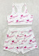 Women Summer White Sleeveless High Waist Letter Print Yoga Sets
