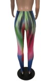 Women Spring Printed High Waist Tie Dye Yoga Leggings