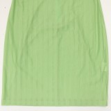 Women Summer Green Sexy Halter Sleeveless Solid Crystal Mini Straight Club Dress