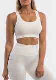 Women Summer White Strap Sleeveless High Waist Solid Tight Full Length Tracksuit