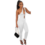 Women Summer Sexy Strap Backless Hollow Out Skinny Jumpsuit