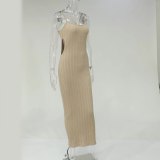 Women's Spring/Summer Fashion Sexy Backless Slim Hollow Out Sling Dress