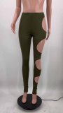 Women Fashion Casual Side Hollow Out Legging