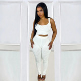 women's clothing sling wrap chest sleeveless crop top and pant two piece set