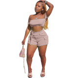 Women's Bright Color Shorts Two-Piece Cargo Pants