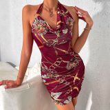 summer sling wrap hip skirt women's clothing print dress