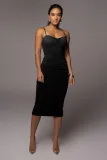 Spring/Summer Pleated Shiny Slip Dress