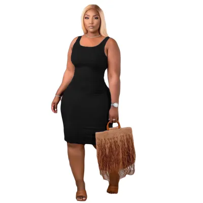 Women's Fashion Solid Color Stretch Denim Dress