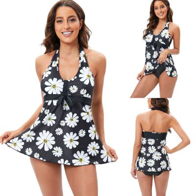 Plus Size Women Bikini Floral Print Swimsuit