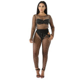 Summer mesh sexy Stylish See Through beaded two-piece set (without Bikini Set)