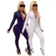 Women Spring Long Sleeve Zipper Slim Fit Fitness Jumpsuit