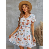Summer Women Boho Chiffon Print Dress