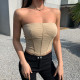 fashion tight waist wrap chest sexy slim fishbone vest spring and summer