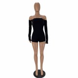Fashion Women's Clothes Slit Long Sleeve Backless Tie Up Sexy Playsuit