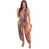 women's clothing fashion sexy loose colorful printed jumpsuit