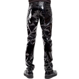 Men'S Erotic Lingerie High-Gloss Patent Leather Trousers Bar Nightclub Stage Costumes