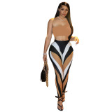 Women's clothing spring and summer vest and contrast pant two piece set