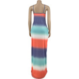 Women's Colorful Gradient Loose Sling Dress