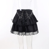 European and American spring and summer sexy lace trim short skirt women's clothing