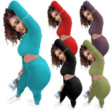 Women's sexy off-the-shoulder casual solid color two piece stylish pants set women's clothing
