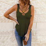 Spring/Summer Women's Cross Solid Color Sexy Camisole Top Women