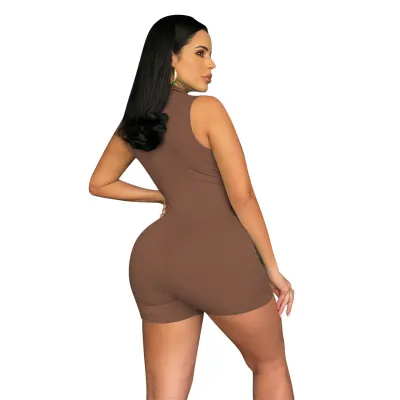 Women's Spring/Summer Rib Tie Jumpsuit