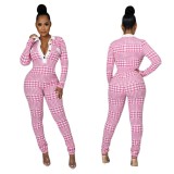 Women's Sexy Slim Fit Houndstooth Jumpsuit