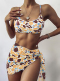 Sexy Leopard Print Bikini Three Piece Swimsuit Women