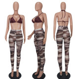 Women's Fashion Sexy Straps Mesh Two Piece Pants Set