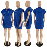 women's solid color short sleeve dress