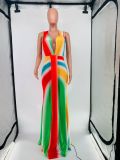 Sexy Fashion Digital Print V-Neck Dress