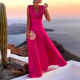 Women's Solid Color Fashion Trend Pattern Mid Waist Dress