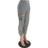 women's ripped trousers casual pants