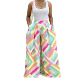 Sexy Ladies Print Casual Fashion Wide Leg Pants