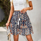 Bohemian Holidays Skirt Summer Print Flare Chic Mini Women Skirt