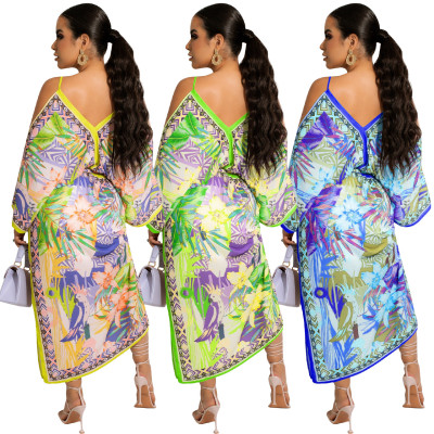 Women straps Boho Print Dress